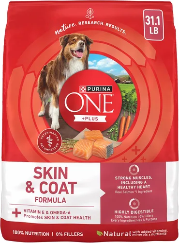 Vista 13 de Purina ONE Alimento seco natural para perros con estómago sensible, fórmula +Plus para piel y pelaje, bolsa de 16.5 libras