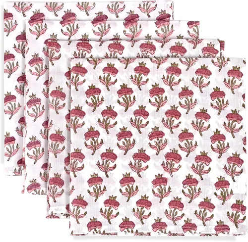 Vista 20 de Ridhi - Servilletas de 100 % algodón con estampado de espárragos verdes de 18 x 18 pulgadas (juego de 4) servilletas de cocina reutilizables
