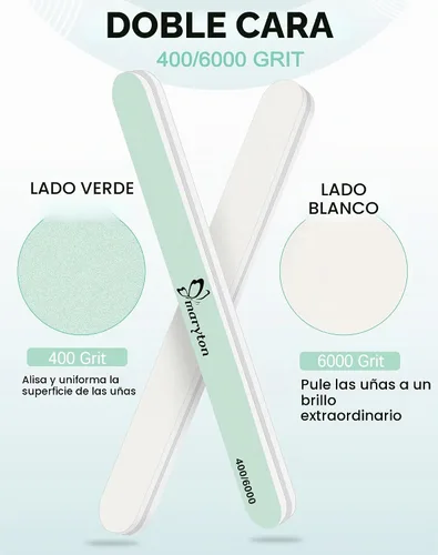 Vista 3 de Maryton 10 unidades de pulidor de uñas, brillo de salón para uñas naturales