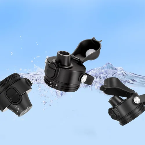 Vista 4 de Tapa con pico automático para botellas YETI Rambler, se adapta a botellas de 18/26/36/64 onzas, tapa de repuesto con botón de presión y asa