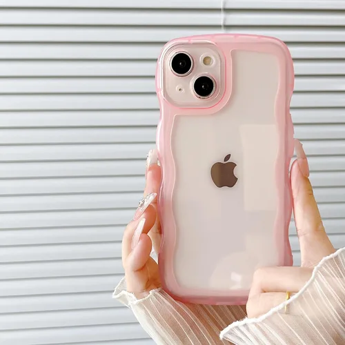 Vista 7 de FABSPARK - Funda para iPhone 11, diseño simple, marco ondulado, estética, silicona suave, color beige