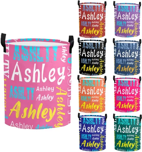 Vista 15 de Cesta de lavandería personalizada con nombre, cesta de lavandería plegable con asa para baño, sala de estar, dormitorio