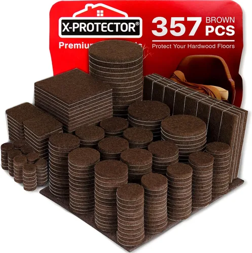 Vista 7 de X-Protector 357 piezas de almohadillas de fieltro para muebles color beige - Gran cantidad de protectores para suelos de madera dura con muchos