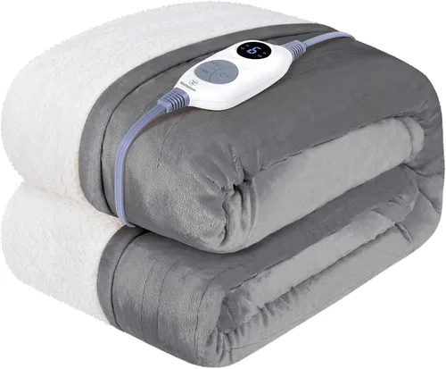 Vista 13 de Westinghouse - Manta eléctrica con calefacción, suave manta de franela a sherpa con 6 niveles de calefacción, configuración de tiempo de 2-10 horas
