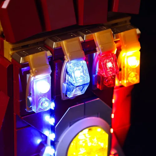 Vista 8 de Kyglaring Kit de iluminación LED diseñado para Lego Nano Gauntlet 76223 (sin modelo) y juego de luces compatible con la réplica de Iron Man