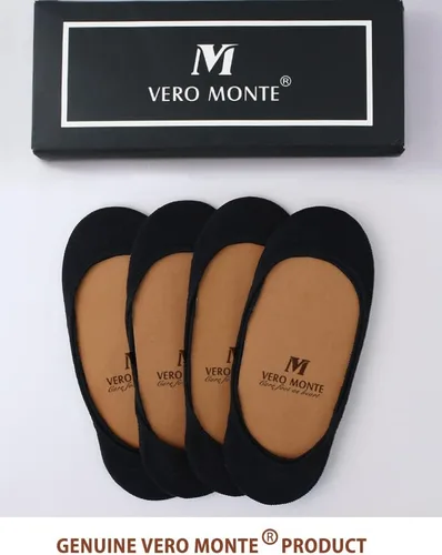 Vista 6 de VERO MONTE Calcetines de algodón de corte bajo para mujer, calcetines antideslizantes de perfil bajo