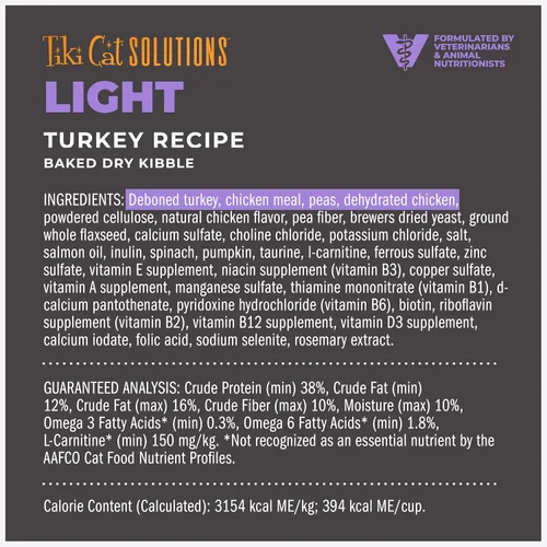 Vista 3 de Tiki Cat Born Carnivore - Alimento seco para gatos de peso óptimo, Turquía, bolsa de 2.8 libras
