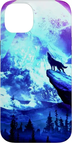 Vista 15 de Funda para iPhone 16 Wolf Mountain Pine Forest Moon Purple Galaxy