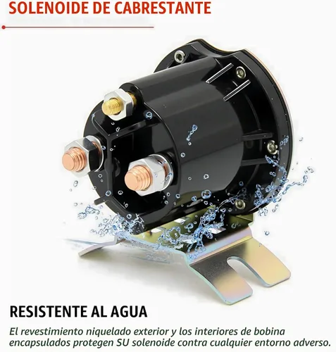 Vista 3 de Interruptor de relé solenoide de arranque de 12 V, contactor de trabajo intermitente, 3 terminales, corriente de 150 A, máximo 800 A, con tuercas