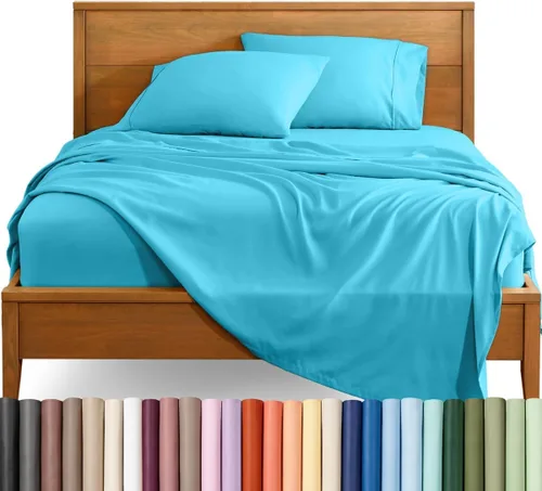Vista 47 de Bare Home Juego de Sábanas Twin - Sábanas de Cama de Microfibra Ultra-Suave 1800 - Doble Cepillado - Bolsillos Profundos - Ajuste Fácil - Extra