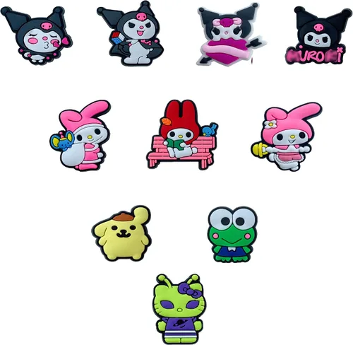 Vista 4 de Uthitio 25 Pcs Cute Cartoon Shoe Charms Pins for Boys Girls, Pink Cute Charms Pack for kids, Shoe Decoration Accessories, Party Favors Gifts.