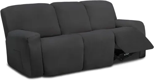 Vista 60 de Easy-Going - Funda elástica de microfibra para sofá reclinable seccional, suave vellón ajustable a tu sofá de 2 cuerpos, lavable, protector