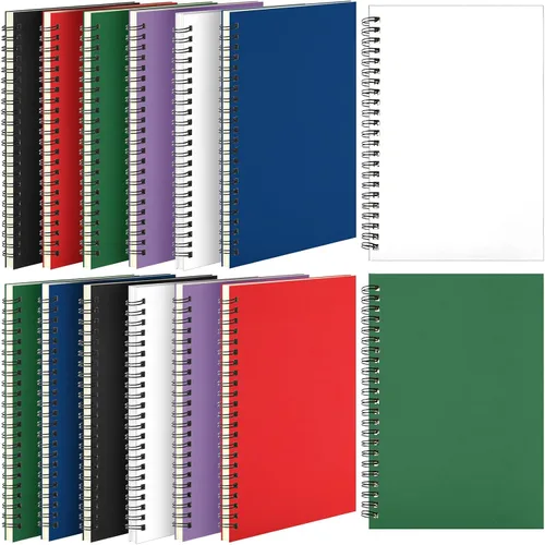 Vista 10 de Leelosp 12 cuadernos pequeños en espiral forrados en espiral, cuaderno con rayas universitarias, cubierta de papel kraft encuadernado con alambre
