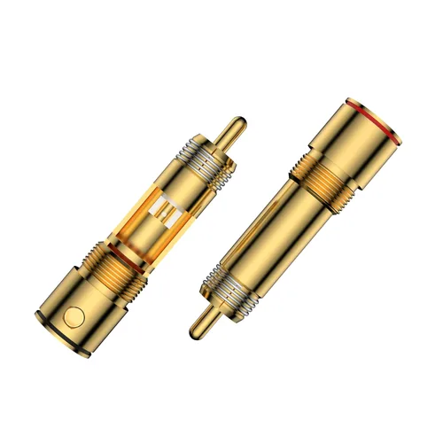 Vista 7 de Viborg 4pcs Hi-End RCA Macho Enchufes Cobre Puro Chapado en Oro Soldadura RCA Jack Conectores (VR109G)