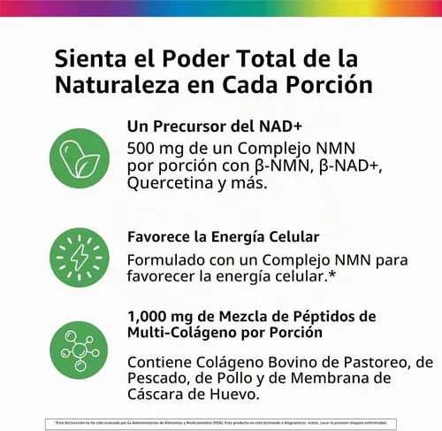 Vista 4 de Rainbow Light Complejo NMN 500 mg 60 Cápsulas