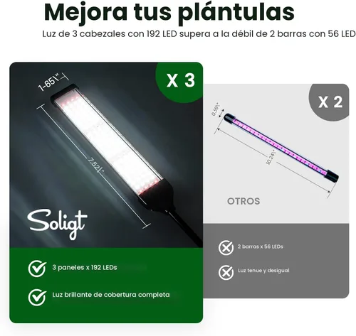 Vista 2 de SOLIGT - Bandejas de iniciación de semillas de riego automático de 72 celdas con luz de crecimiento, kit de inicio de semillas con cúpulas