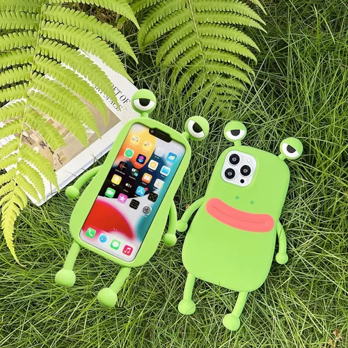 Vista 8 de Yatchen - Funda fea compatible con iPhone 6 Plus/7 Plus/8 Plus, carcasa de teléfono kawaii de dibujos animados en 3D, rana linda de silicona suave