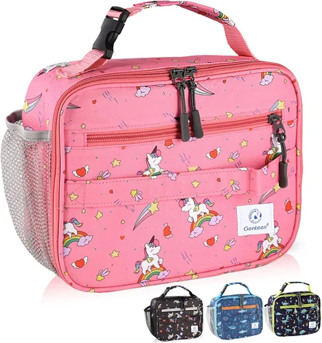 Vista 26 de Genteen Paquete de 2 bolsas de almuerzo suaves aisladas con doble cremallera, resistente, congelable y reutilizable para niños, hombres