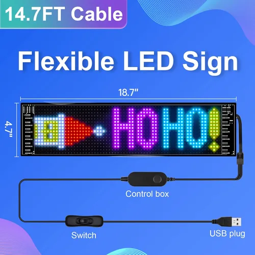 Vista 6 de GOTUS - Letrero LED programable, letreros digitales flexibles de desplazamiento, letrero LED para coche, control por aplicación Bluetooth, diseño
