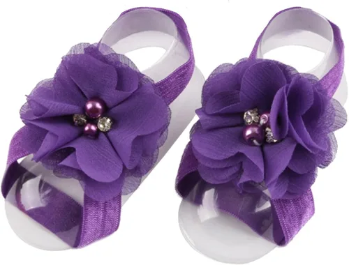 Vista 4 de Elesa Miracle - Sandalias descalzas para bebé con perlas Rhinstone
