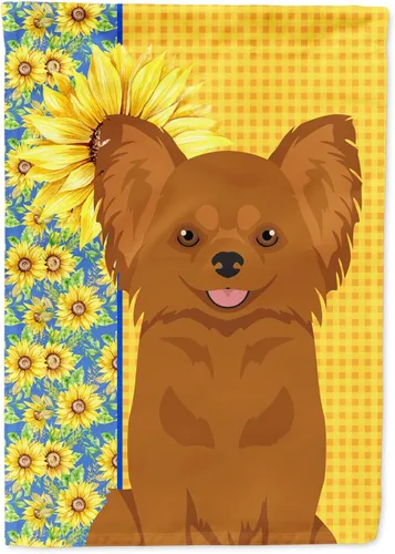 Vista 143 de Caroline's Treasures WDK5313GF Bandera de jardín con diseño de girasoles de verano, color negro y tostado, Airedale Terrier para buzón, bandera