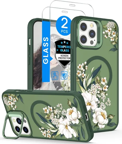 Vista 13 de Dretal para Funda iPhone 12, Funda iPhone 12 Pro Floral, con Protector de Pantalla, Soporte para Cámara, Protección de Grado Militar, Funda