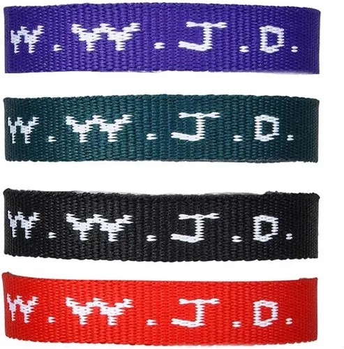 Vista 2 de 24 (2 docenas) pulseras religiosas Wwjd cristianas y recaudación de fondos para eventos de la iglesia (versión original) (versión original)