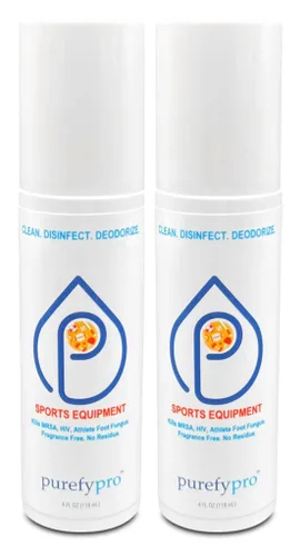 Vista 8 de Purefypro Spray desinfectante para equipos deportivos - (3.4 oz, 2 paquetes). Tamaño de viaje TSA. Elimina el 99.9999% de MRSA, VIH, hongo del pie