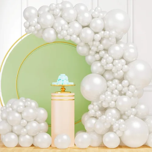 Vista 7 de Kit de Arco de Guirnalda de Globos Arcoíris de 219 Piezas Globos de Látex de Diferentes Tamaños Globos de Fiesta Pastel Surtidos Arco de Globos