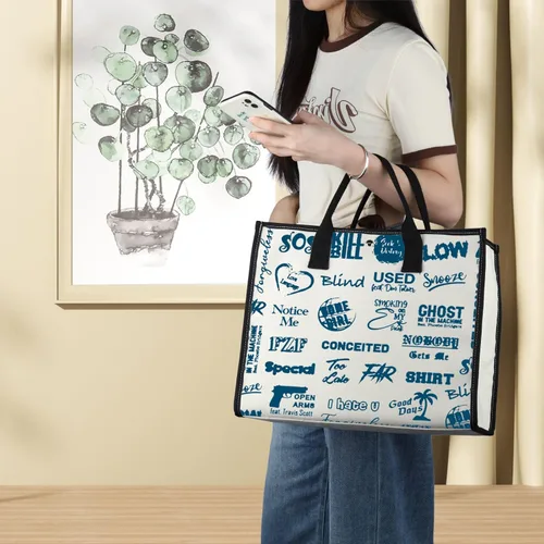 Vista 6 de BWWKTOP Bolsa de lona para álbum de cantante, para fanáticos del cantante, álbum de música, bolsa de mano para mujer