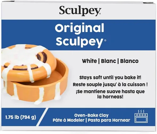 Vista 5 de Sculpey Original Oven-Bake Clay, White, 1.75 lb. (Pack of 3)