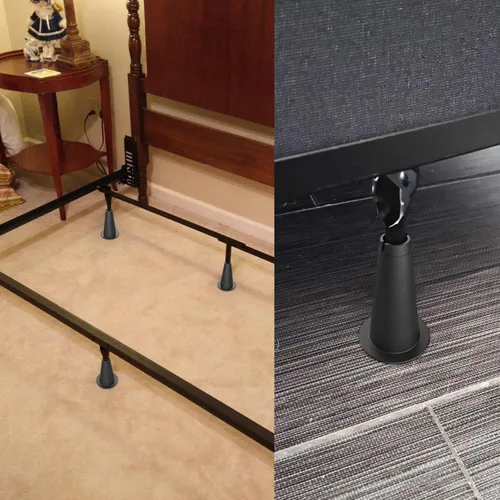 Vista 6 de Elevadores de marco de cama de 5 pulgadas, pies de marco de cama para almacenamiento debajo de la cama