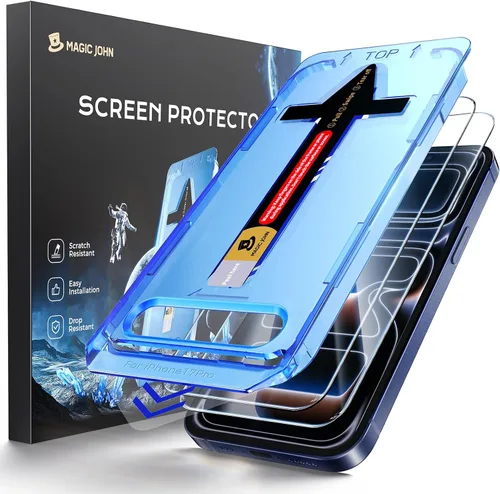 Vista 7 de MAGIC JOHN Paquete de 2 protectores de pantalla para iPhone SE 3/SE 2 (edición 2022/2020), vidrio templado para iPhone 7/8/6, eliminación automática