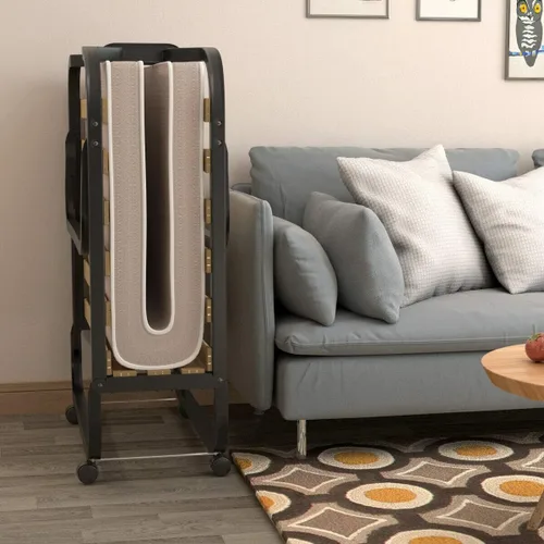 Vista 5 de Muebles para el hogar, cama extra plegable, base de cama plegable con carga de invitados, cama extra tamaño individual, cama plegable conveniente