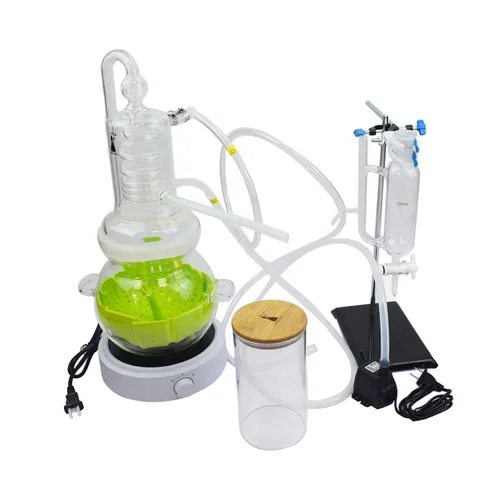 Vista 9 de Aparato de destilación de aceites esenciales de laboratorio, destilador de agua de 135.3 fl oz, purificador de destilación de destilación