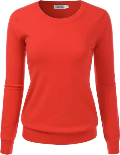 Vista 11 de Suéter Pullover de Punto Suave Premium para Mujer con Cuello Redondo y Manga Larga (S-XXL)