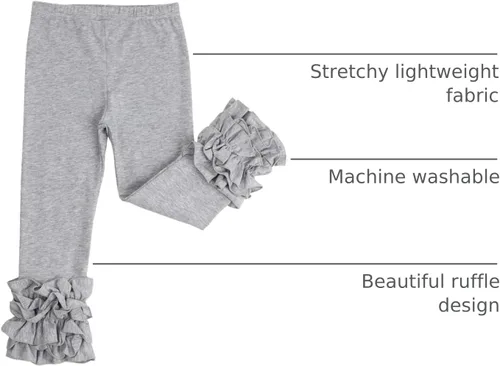 Vista 66 de HOOLCHEAN Leggings de algodón con volantes para bebés y niñas pequeñas