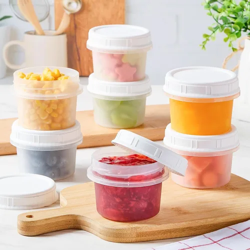 Vista 7 de TUZAZO Recipientes pequeños para congelador de 4 onzas con tapas, 12 unidades, sin BPA, pequeños recipientes de plástico para almacenamiento