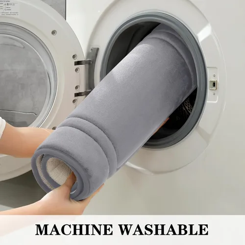Vista 8 de BYSURE Tapete de baño de espuma viscoelástica gris, antideslizante, extra suave, absorbente, lavable a máquina, juego de alfombras de baño de 3