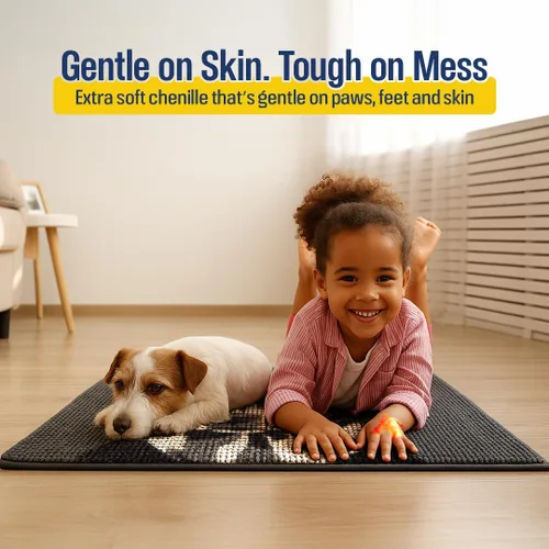 Vista 7 de Muddy Mat® - Tapete de microfibra altamente absorbente y alfombra para mascotas, antideslizante, grueso, lavable, suave de chenilla para cocina
