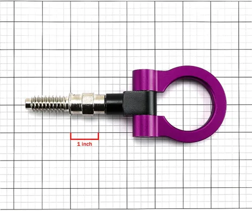 Vista 7 de DNA THK-E-PP - Kit de anillo de gancho de remolque de remolque europeo de aluminio morado delantero/trasero - M16 x 3