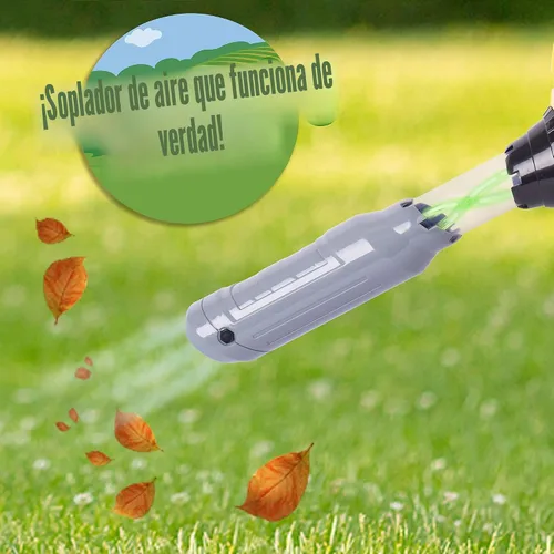 Vista 3 de John Deere Soplador de hojas de juguete para niños – herramienta de construcción simulada con luces y sonidos Sopla aire real