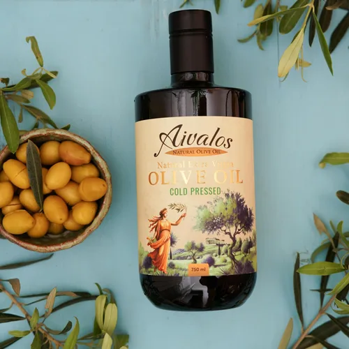 Vista 4 de Aceite de oliva virgen extra Aivalos – AOVE de cosecha temprana de polifenol de una sola propiedad de Turquía Prensado en frío a 80.6 °F 0.56%
