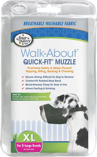 Vista 8 de Four Paws Walk-About - Bozal ajustable para perros medianos, de ajuste rápido, lavable y transpirable, color negro, 1 unidad