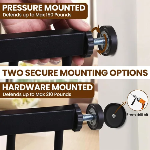 Vista 8 de Mumeasy Puerta de bebé extra ancha de 29.7-57 pulgadas para puertas, puerta de perro de cierre automático para interiores para escaleras, puerta