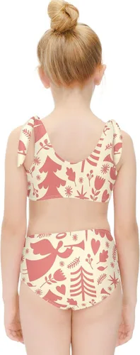 Vista 4 de KLL Ilustraciones de Navidad Ángeles Cuerno Árboles Niñas Traje de baño Bikini Sets Lindo Beach Bikini Sets