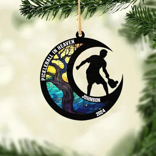 Vista 26 de Pesca en el cielo, adorno de pesca personalizado, decoración de Navidad para amantes de la pesca, nombre y fecha personalizados, regalo