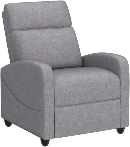 Vista 5 de Smug Winback - Asiento de cine en casa de tela con soporte lumbar, sillón individual, sillón reclinable, fácil descanso, color gris
