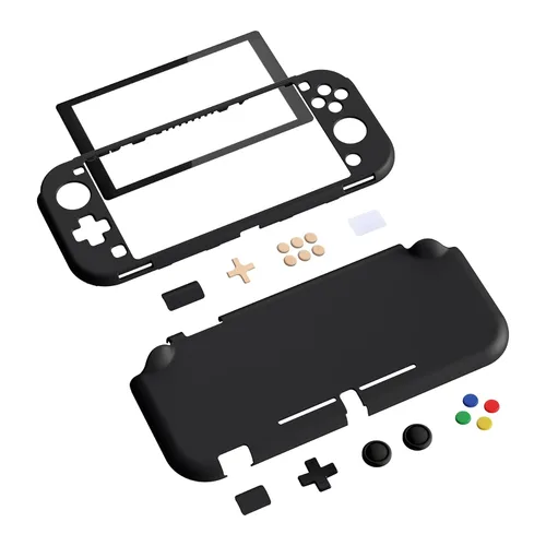 Vista 2 de eXtremeRate PlayVital Black Protective Grip Case for Nintendo Switch Lite, Hard Cover Protector for Nintendo Switch Lite - Screen Protector & Thumb