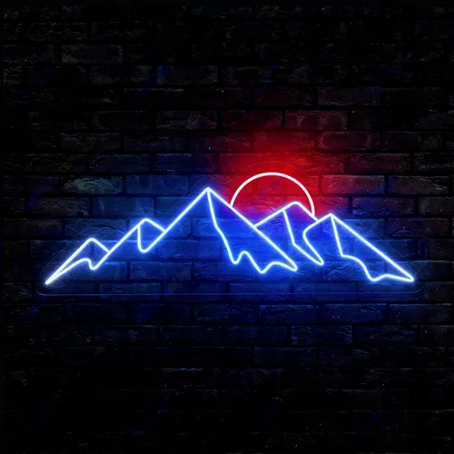 Vista 8 de LED Mountains Sunrise Sunset Wave Neon Signs Dimmable 5V USB Power Neon Lights Wall Art Decorative Lamp for Home Preppy Dorm Salon Decor Bar Party